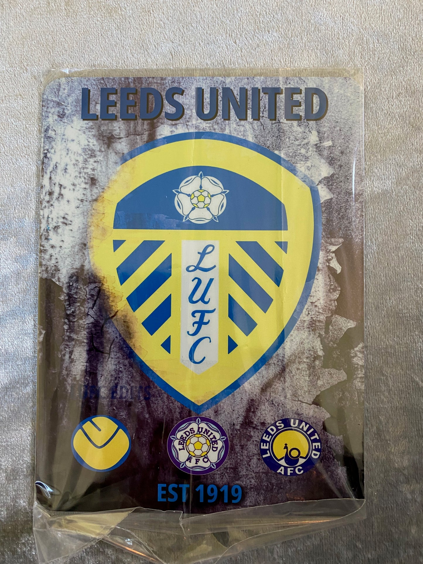 Leeds Utd Metal sign LUFC Peacock